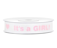Tasiemka rypsowa z nadrukiem IT'S A GIRL
