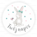 naklejki z króliczkiem, naklejki personalizowane