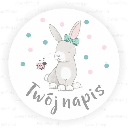 naklejki z króliczkiem, naklejki personalizowane