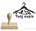 personalizowany stempel  wieszak z własnym napisem