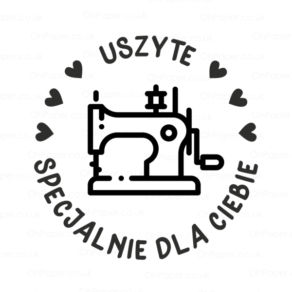 stempel z maszyną do szycia