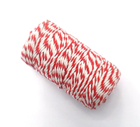 Sznurek bawełniany  BAKERS TWINE - biało - czerwony