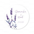 naklejki ślubne z motywem lawendy