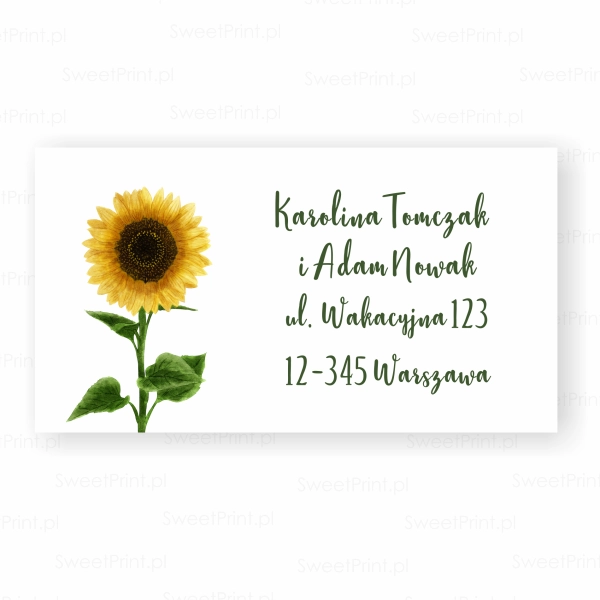 naklejki ślubne ze słonecznikiem