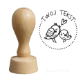 personalizowany drewniany stempel z liskiem