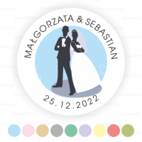 Personalizowane naklejki ślubne HAPPY COUPLE