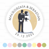 Personalizowane naklejki ślubne WEDDING COUPLE