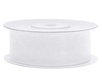 Tasiemka szyfonowa, biała szerokość: 25 mm