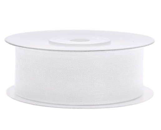 Biała tasiemka szyfonowa, szerokość 25mm