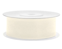 Tasiemka szyfonowa, kremowa, szerokość: 25 mm