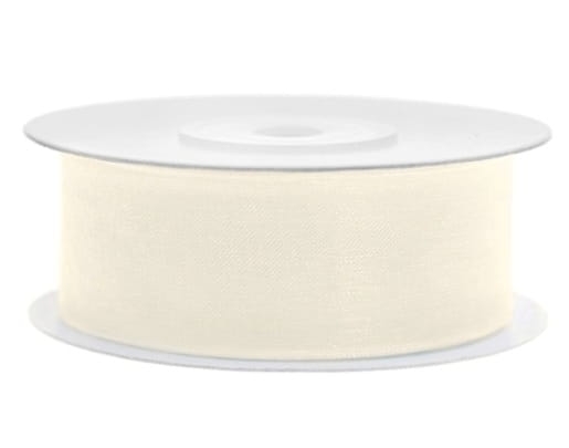 kremowa tasiemka z szyfonu