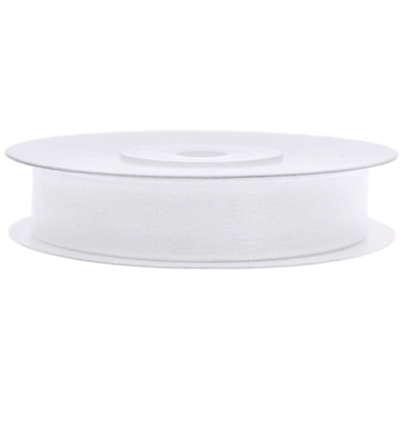 biała wstążka z szyfonu, szerokość 12mm