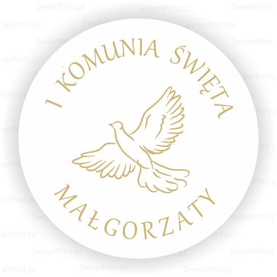 personalizowane naklejki z gołąbkiem