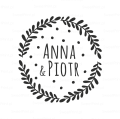 personalizowany stempel z imionami i wiankiem
