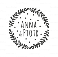 Personalizowany stempel ślubny - LOVELY WREATH