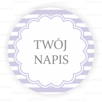 Naklejki personalizowane w liliowe paski