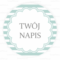 Naklejki personalizowane w miętowe paski