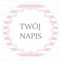 Naklejki personalizowane w różowe paski