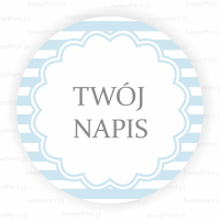 Naklejki personalizowane w niebieskie paski