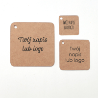 Etykiety tekturowe z nadrukiem - eko KWADRAT