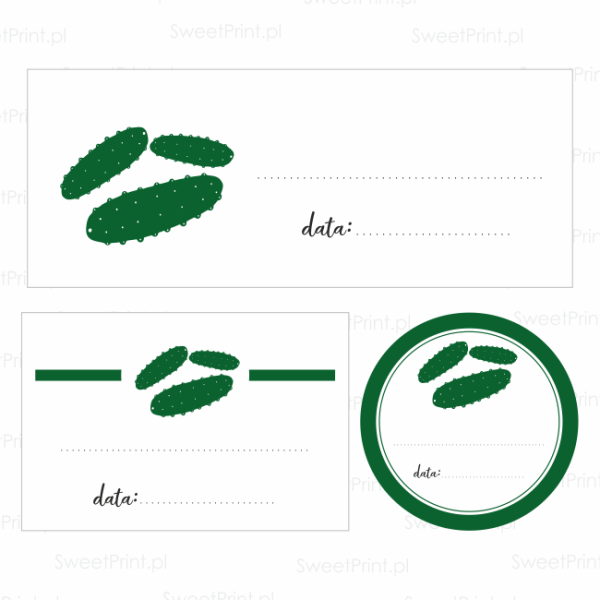naklejki na przetwory z ogórków - SweetPrint.pl