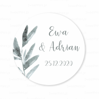 Personalizowane naklejki ślubne SIMPLE NATURE