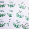 personalizowane naklejki slubne z motywem tropikalnym - SweetPrint.pl