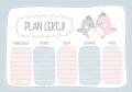 plan lekcji do druku PTASZKI - pastelowy PDF A4