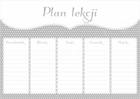Plan lekcji do wydrukowania - PASTEL RETRO GREY