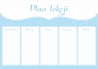 Plan lekcji do wydrukowania - PASTEL RETRO BLUE