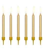 Złote świeczki na tort  6cm / 6 szt