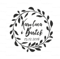 personaizowany stempel z listkami