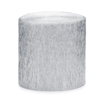 Krepa dekoracyjna SREBRNA / 4 rolki