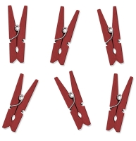 Klamerki drewniane - czerwone - 3,5 cm / 10 szt