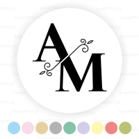 Personalizowane naklejki ślubne LOVELY MONOGRAM