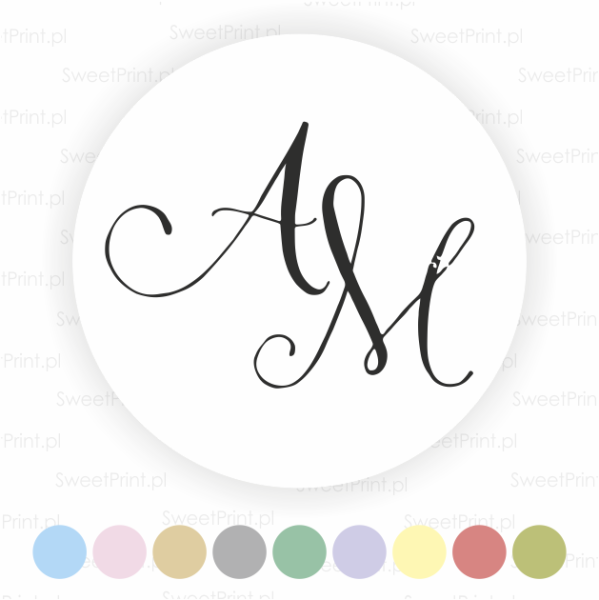 Naklejki ślubne z inicjałami - SweetPrint.pl