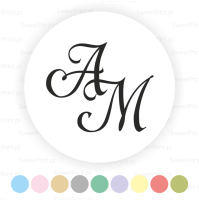 Personalizowane naklejki ślubne CLASSIC MONOGRAM 