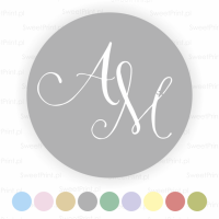 Naklejki ślubne z inicjałami  ROMANTIC MONOGRAM