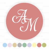 Naklejki ślubne z inicjałami  CLASSIC MONOGRAM