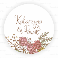 Personalizowane naklejki ślubne ROMANTIC