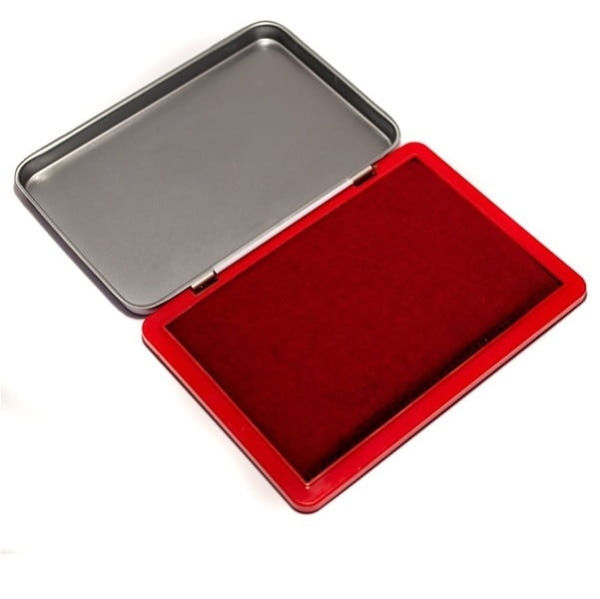 poduszka do stempli z czerwonym tuszem