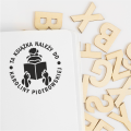 Stempel exlibris GIRL – odbicie wzoru z imieniem