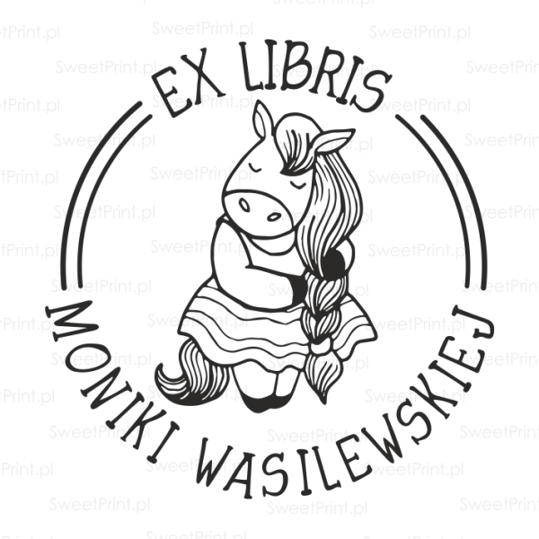 personalizowany exlibris z jednorożcem - SweetPrint.pl
