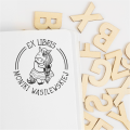 Stempel exlibris z jednorożcem – odbicie wzoru z imieniem