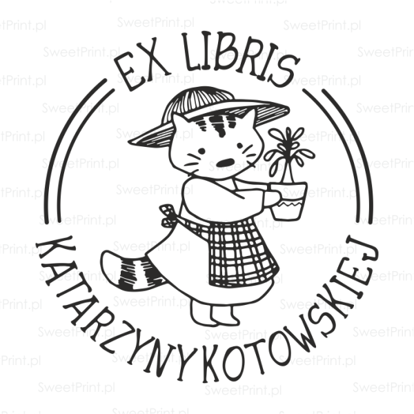 PERSONALIZOWANY exlibris z kotem - SweetPrint.pl