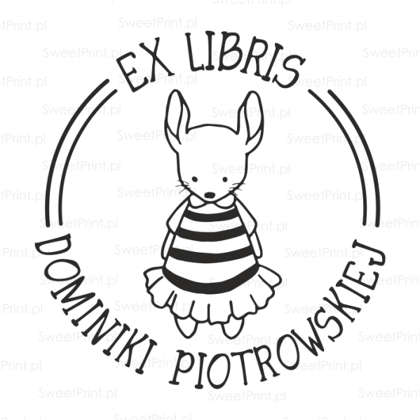 personalizowany exlibris z myszką - SweetPrint.pl