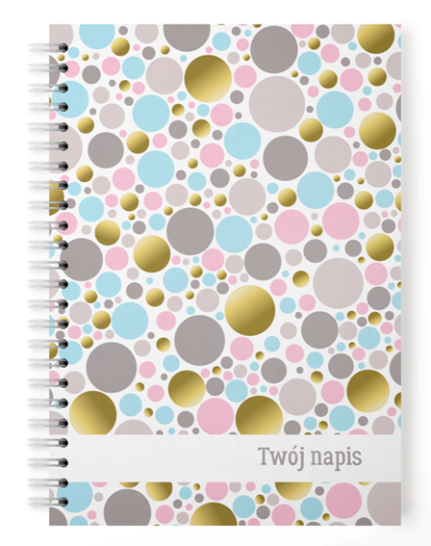 personalizowany notes ABSTRACT DOTS – okładka w kolorowe kropki