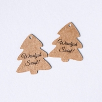 Zawieszki eko CHOINKA z napisem Wesołych Świąt