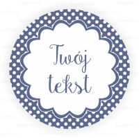 Personalizowane naklejki w kropeczki - GRANATOWE