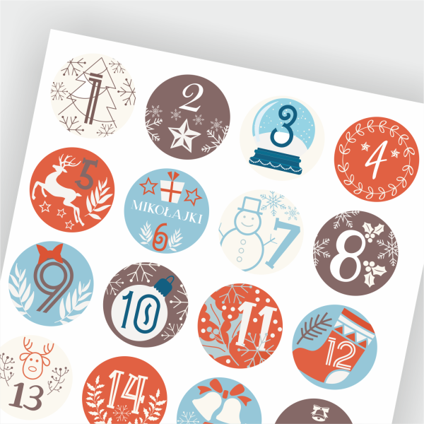 Naklejki do kalendarza adwentowego - SweetPrint.pl